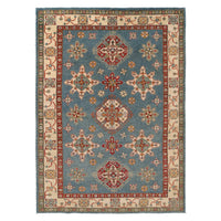 Blue Oriental Kazak Afghan Hand-knotted Rug (KK-211)