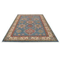 Blue Oriental Kazak Afghan Hand-knotted Rug (KK-211)