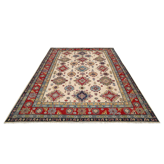 Ivory Oriental Kazak Afghan Hand-knotted Rug (KK-213)