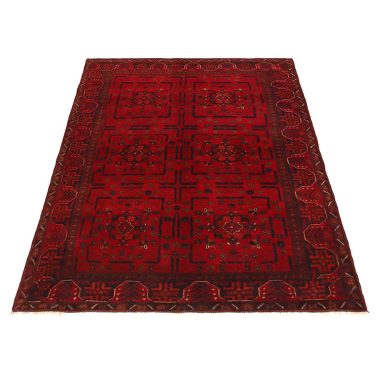 Red Khal Mohammadi Afghan Hand-knotted Rug (KM-412)
