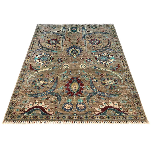 Multi Color Modern Sultani Afghan Hand-knotted Rug (ST-719)