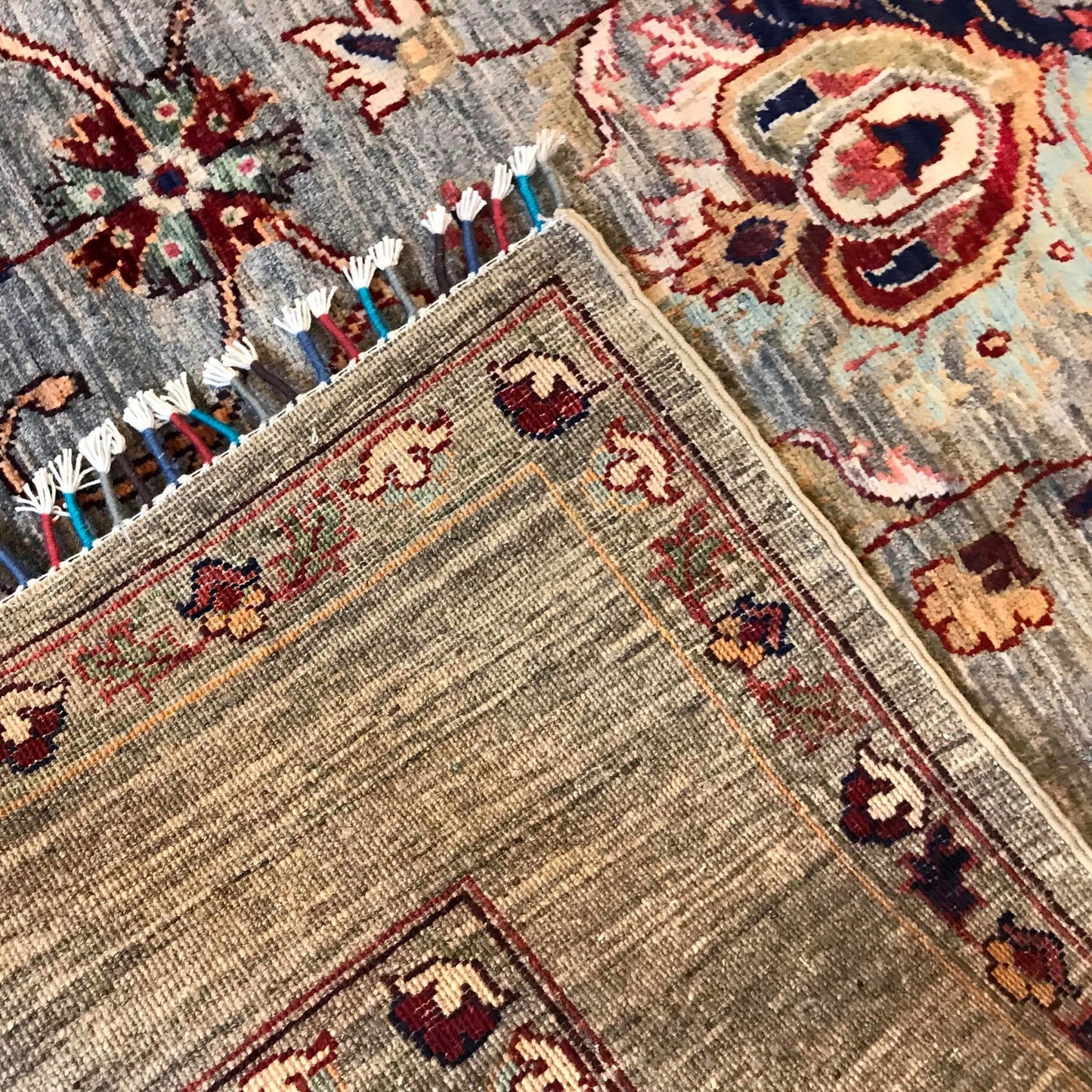 Grey Modern Sultani Afghan Hand-knotted Rug (ST-720)