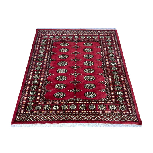 Red  Bokhara Afghan Hand-Knotted Rug (BB-1501)