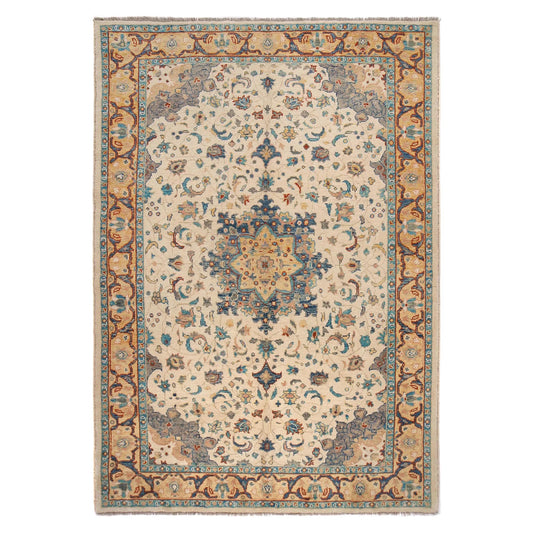 White Heriz Hand-Knotted Persian Rug (HZ-805)