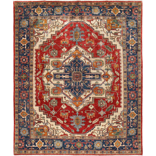 Multi Color Heriz Hand-Knotted Persian Rug (HZ-807)