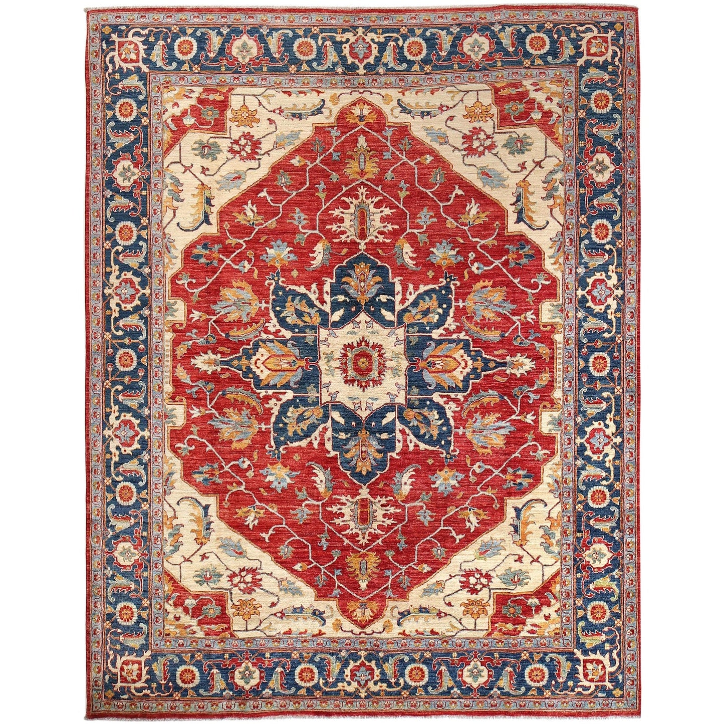 Multi Color Heriz Hand-Knotted Persian Rug (HZ-809)