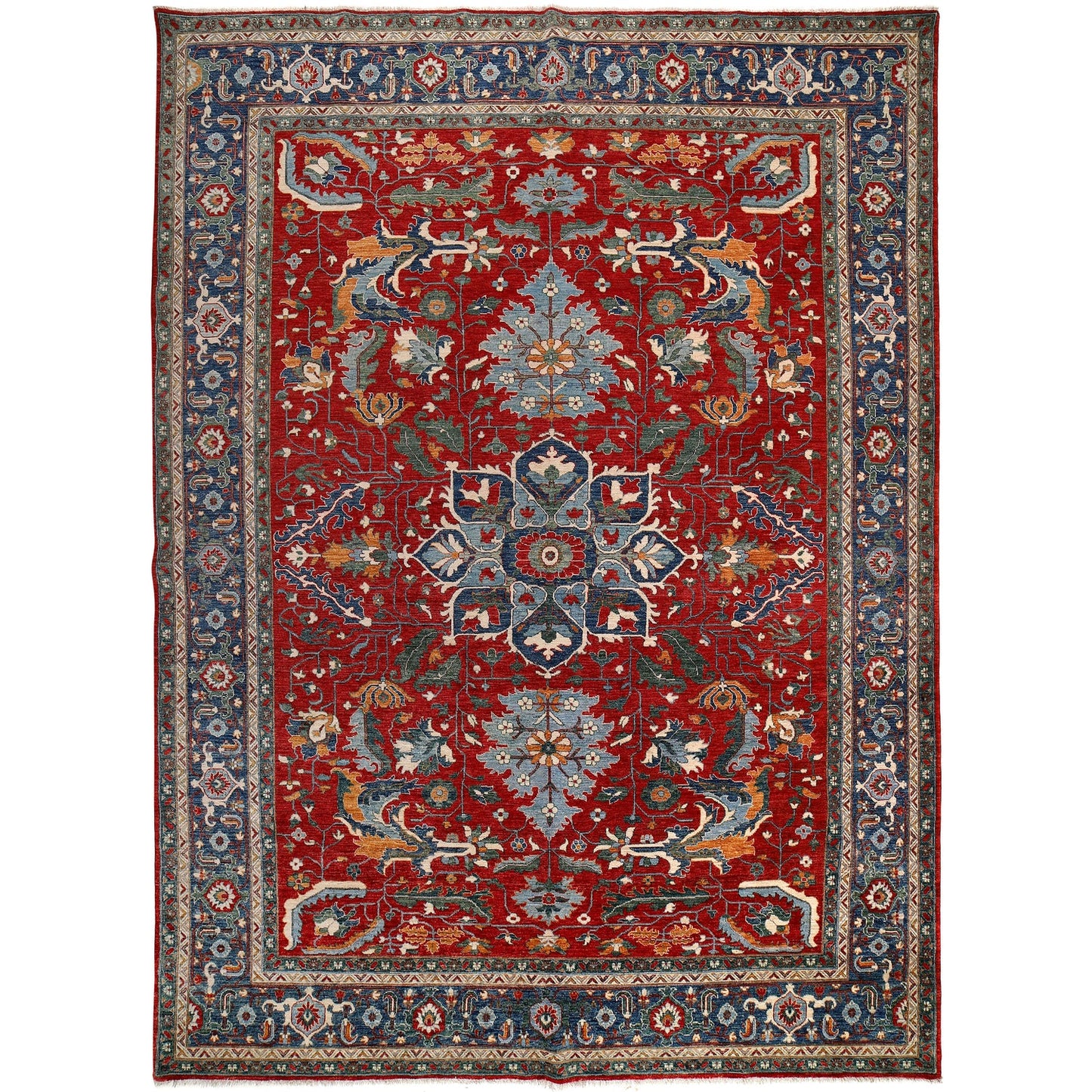 Red Heriz Hand-Knotted Persian Rug (HZ-818)