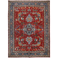Red Heriz Hand-Knotted Persian Rug (HZ-818)