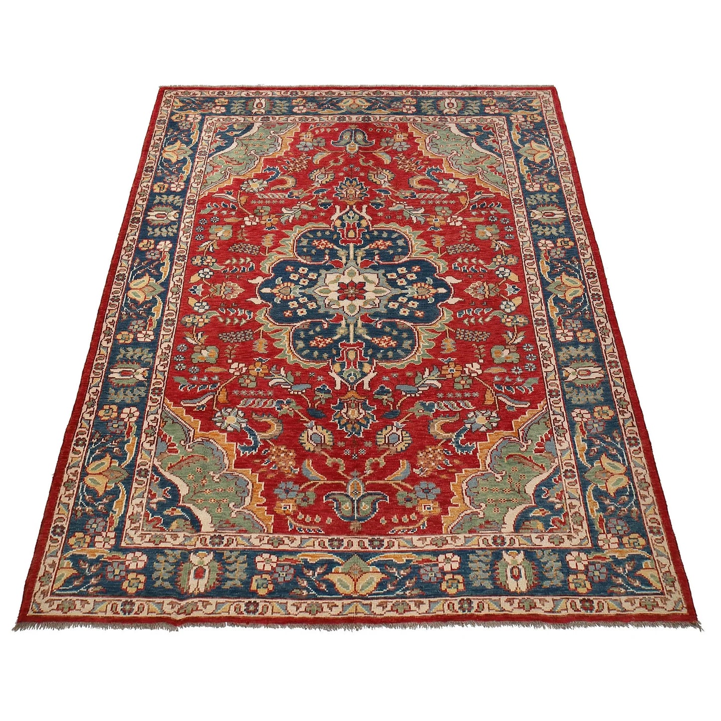 Red Heriz Hand-Knotted Persian Rug (HZ-802)