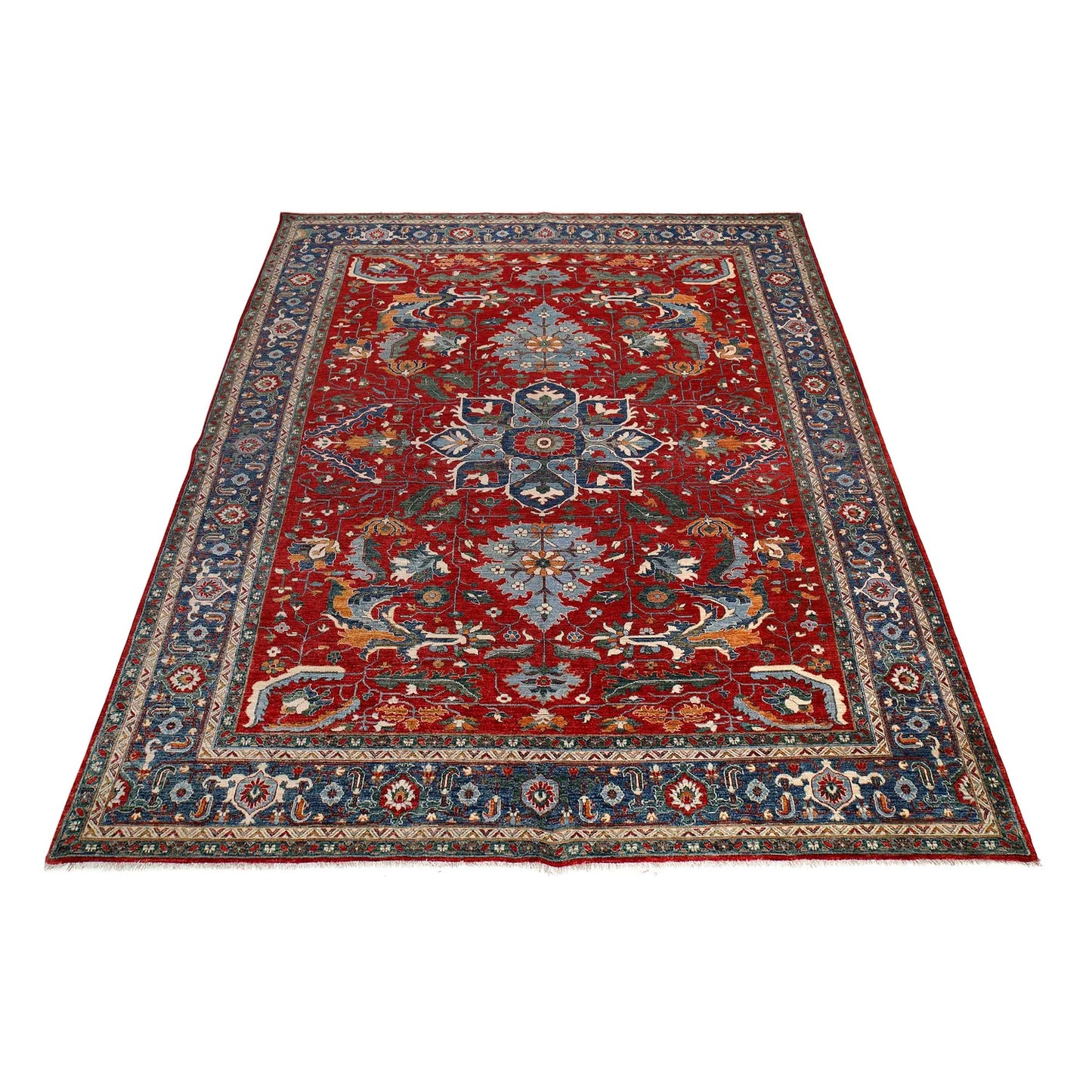 Red Heriz Hand-Knotted Persian Rug (HZ-818)