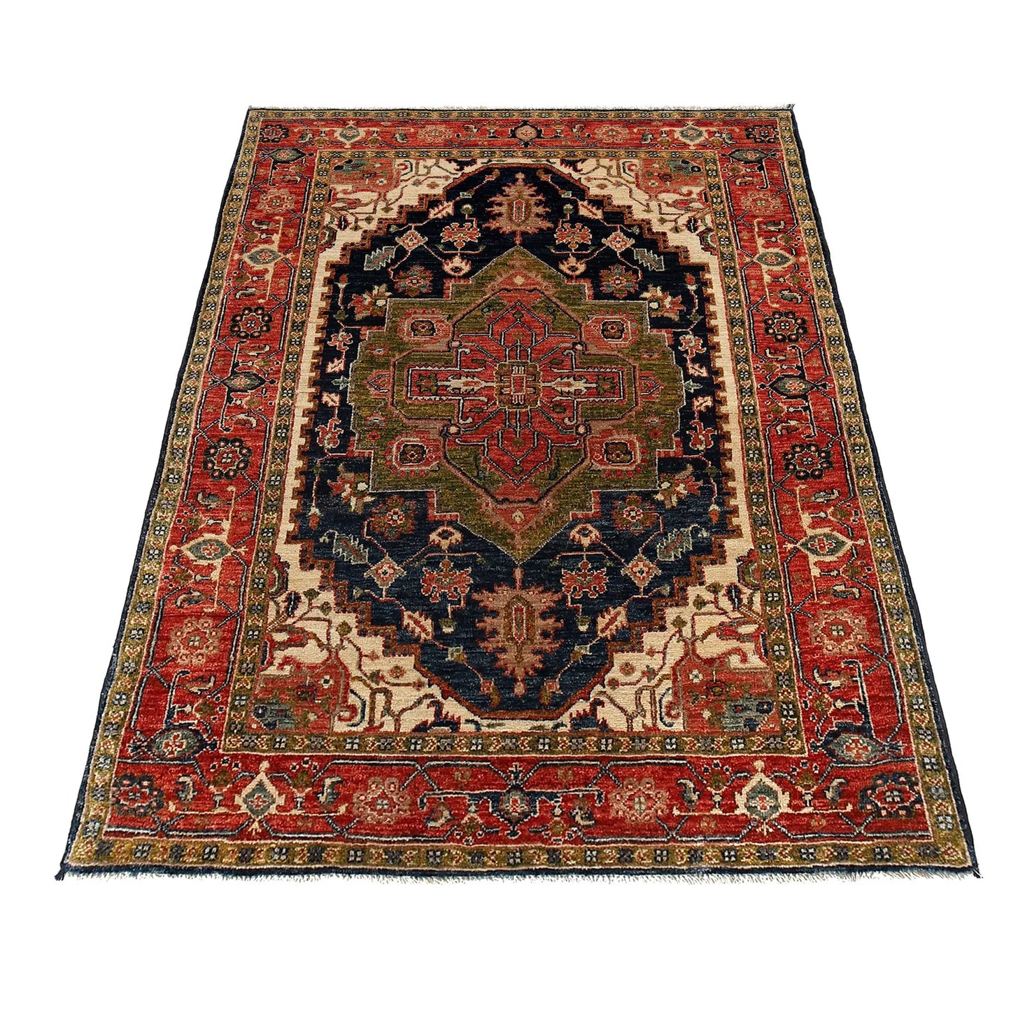 Multi Color Heriz Hand-Knotted Persian Rug (HZ-821)