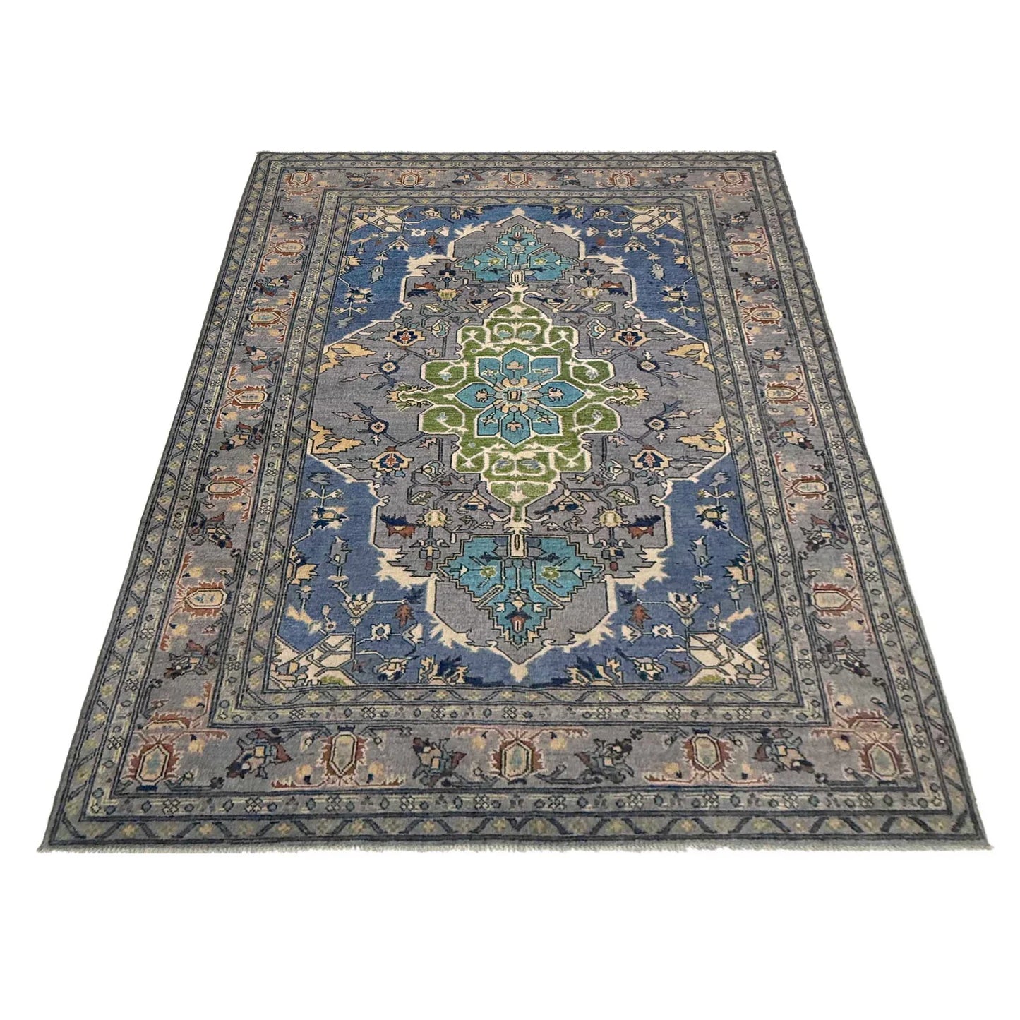 Grey  Heriz Hand-Knotted Persian Rug  (HZ-824)