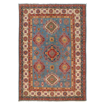 compare product Blue Oriental Kazak Afghan Hand-knotted Rug (KK-207)