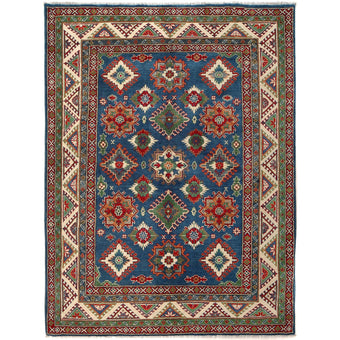 compare product Blue Oriental Kazak Afghan Hand-knotted Rug (KK-208)