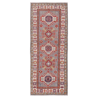 compare product Grey Oriental Kazak Afghan Hand-knotted Runner (KK-210)