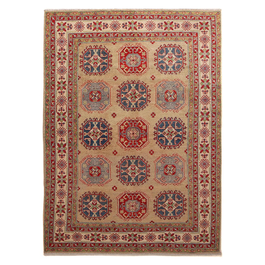 Ivory  Oriental Kazak Afghan Hand-knotted Rug (KK-216)