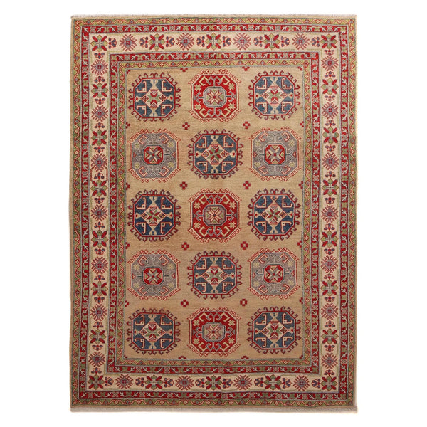 Ivory  Oriental Kazak Afghan Hand-knotted Rug (KK-216)