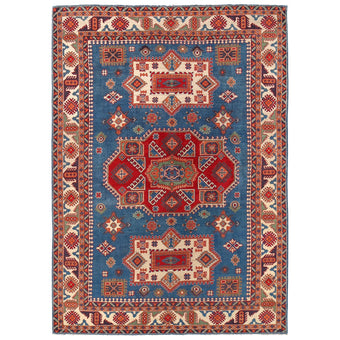 compare product Blue Oriental Kazak Afghan Hand-knotted Rug (KK-217)