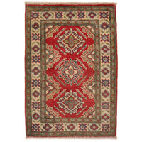 Red Oriental Kazak Afghan Hand-knotted Rug (KK-221)
