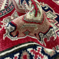 Red Oriental Kazak Afghan Hand-knotted Runner (KK-279)