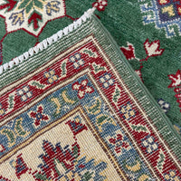 Green  Oriental Kazak Afghan Hand-knotted Rug (KK-280)