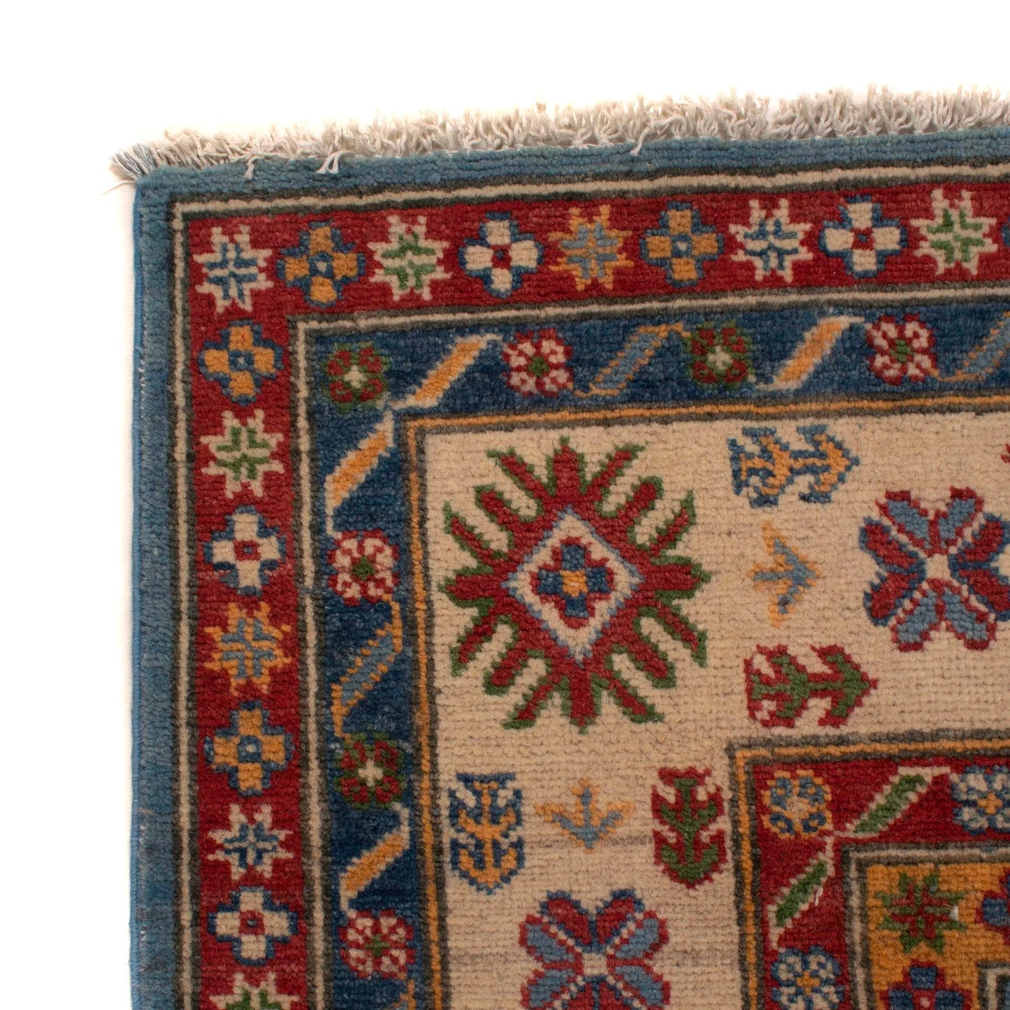 Blue Oriental Kazak Afghan Hand-knotted Rug (KK-207)