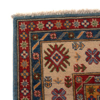 Blue Oriental Kazak Afghan Hand-knotted Rug (KK-207)