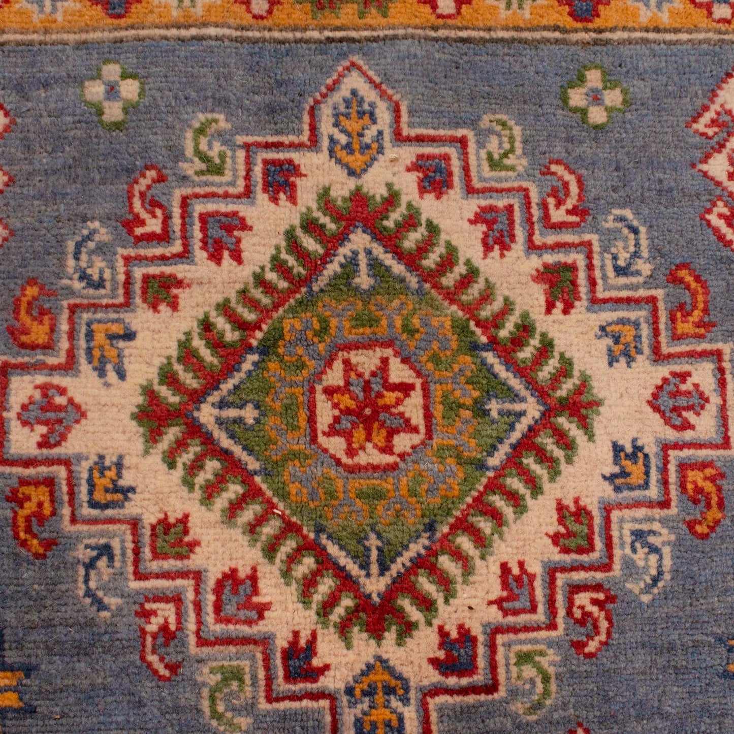 Blue Oriental Kazak Afghan Hand-knotted Rug (KK-207)