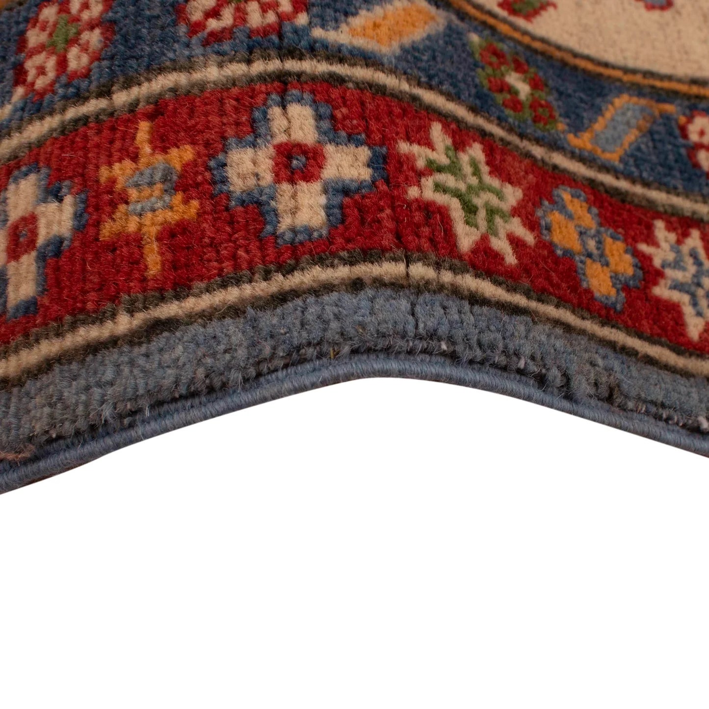 Blue Oriental Kazak Afghan Hand-knotted Rug (KK-207)