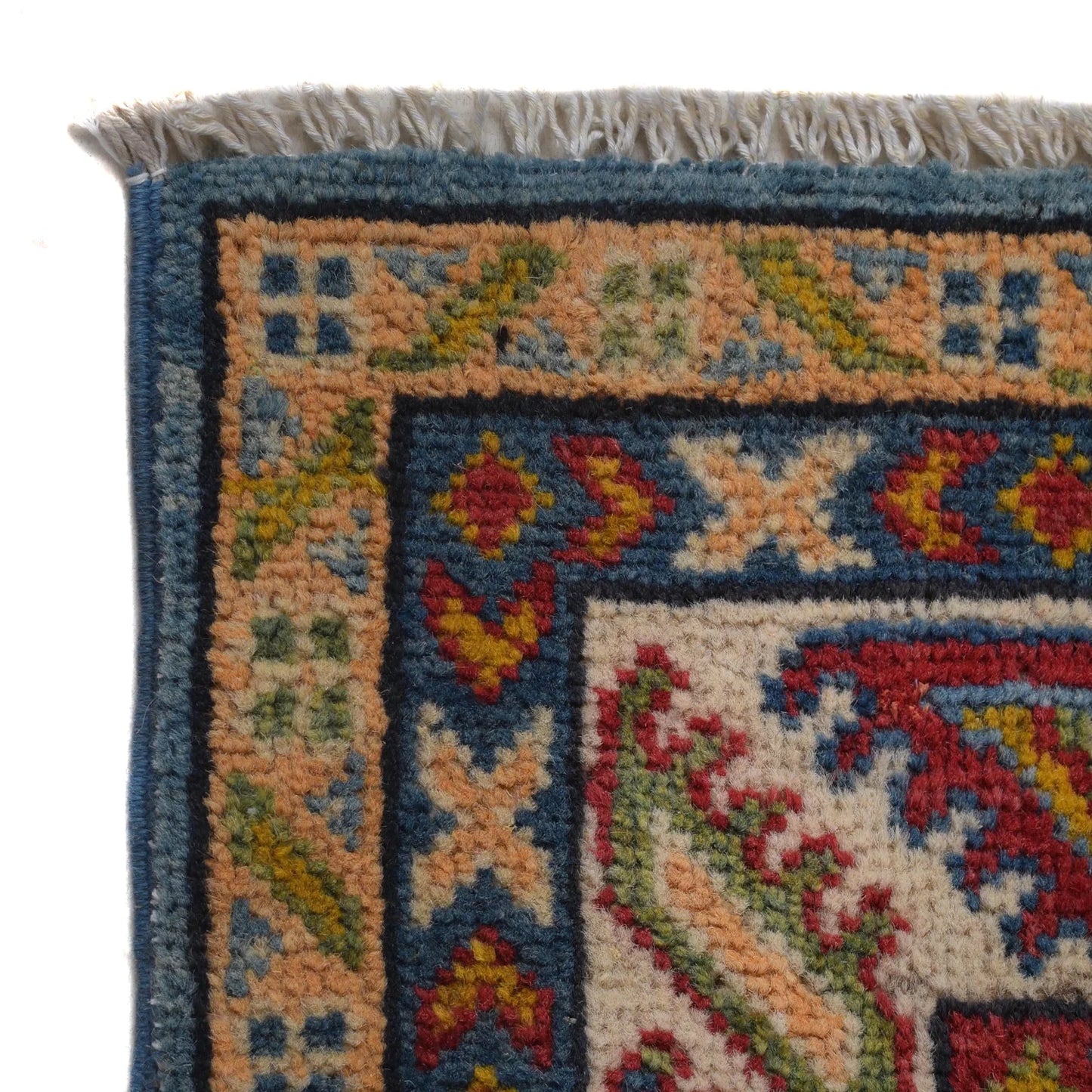 Blue Oriental Kazak Afghan Hand-knotted Runner (KK-209)