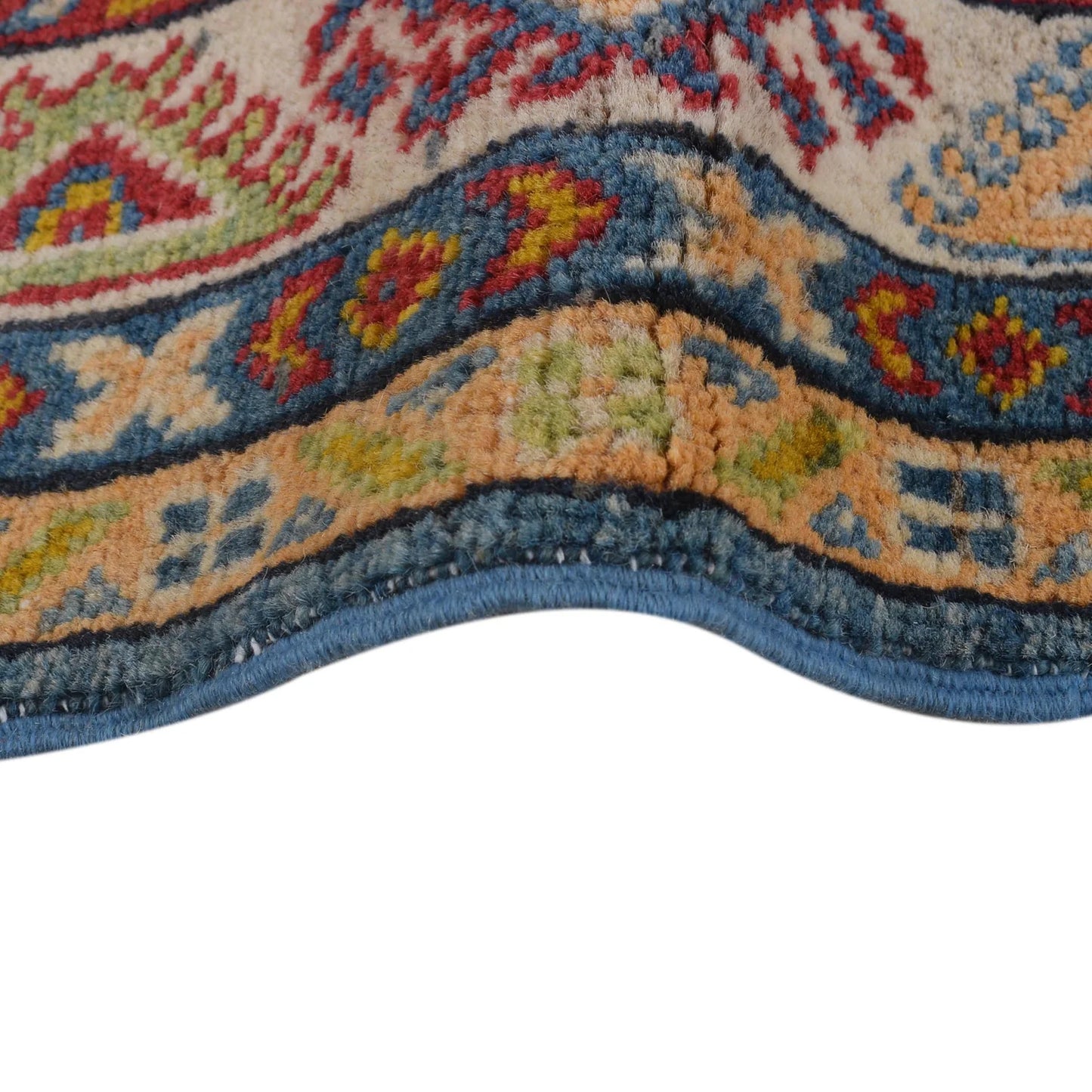 Blue Oriental Kazak Afghan Hand-knotted Runner (KK-209)