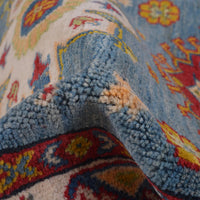 Blue Oriental Kazak Afghan Hand-knotted Runner (KK-209)