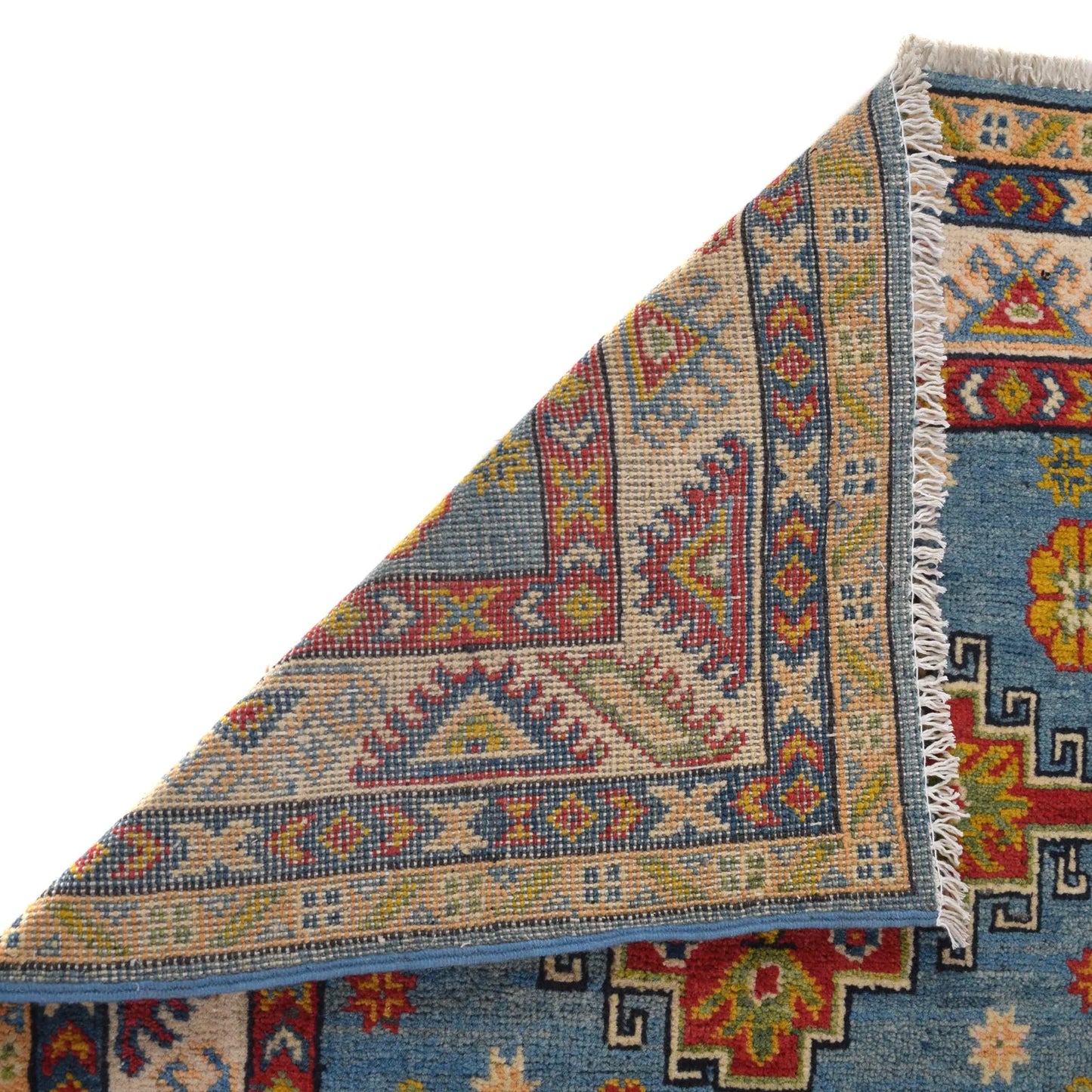 Blue Oriental Kazak Afghan Hand-knotted Runner (KK-209)