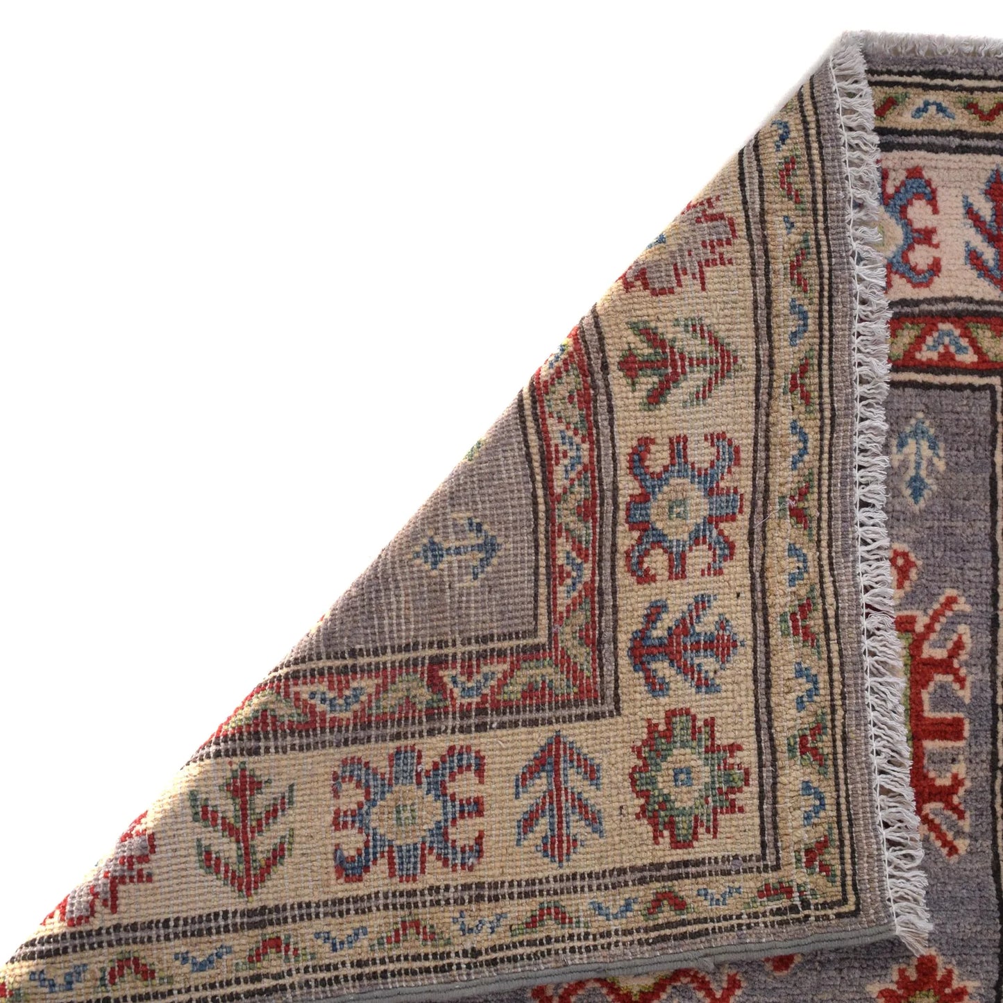 Grey Oriental Kazak Afghan Hand-knotted Runner (KK-210)