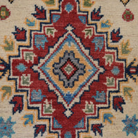 Ivory  Oriental Kazak Afghan Hand-knotted Rug (KK-213)