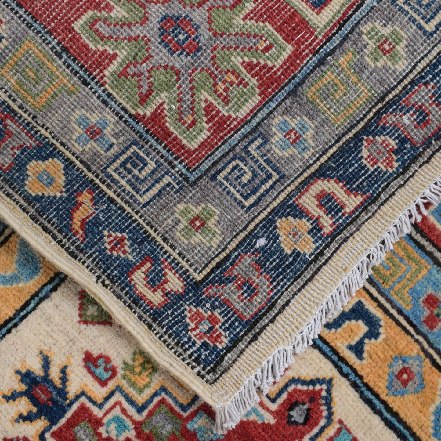 Ivory  Oriental Kazak Afghan Hand-knotted Rug (KK-213)