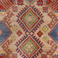 Red  Oriental Kazak Afghan Hand-knotted Rug (KK-214)