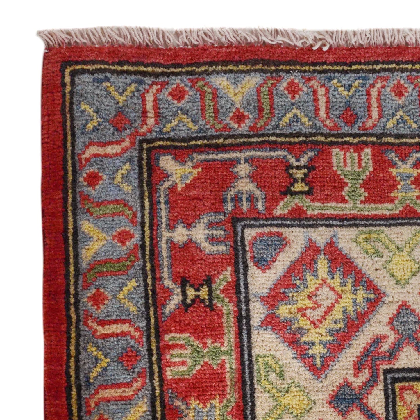 Red  Oriental Kazak Afghan Hand-knotted Rug (KK-215)