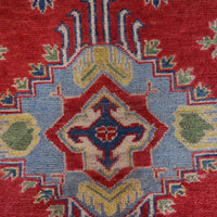Red  Oriental Kazak Afghan Hand-knotted Rug (KK-215)