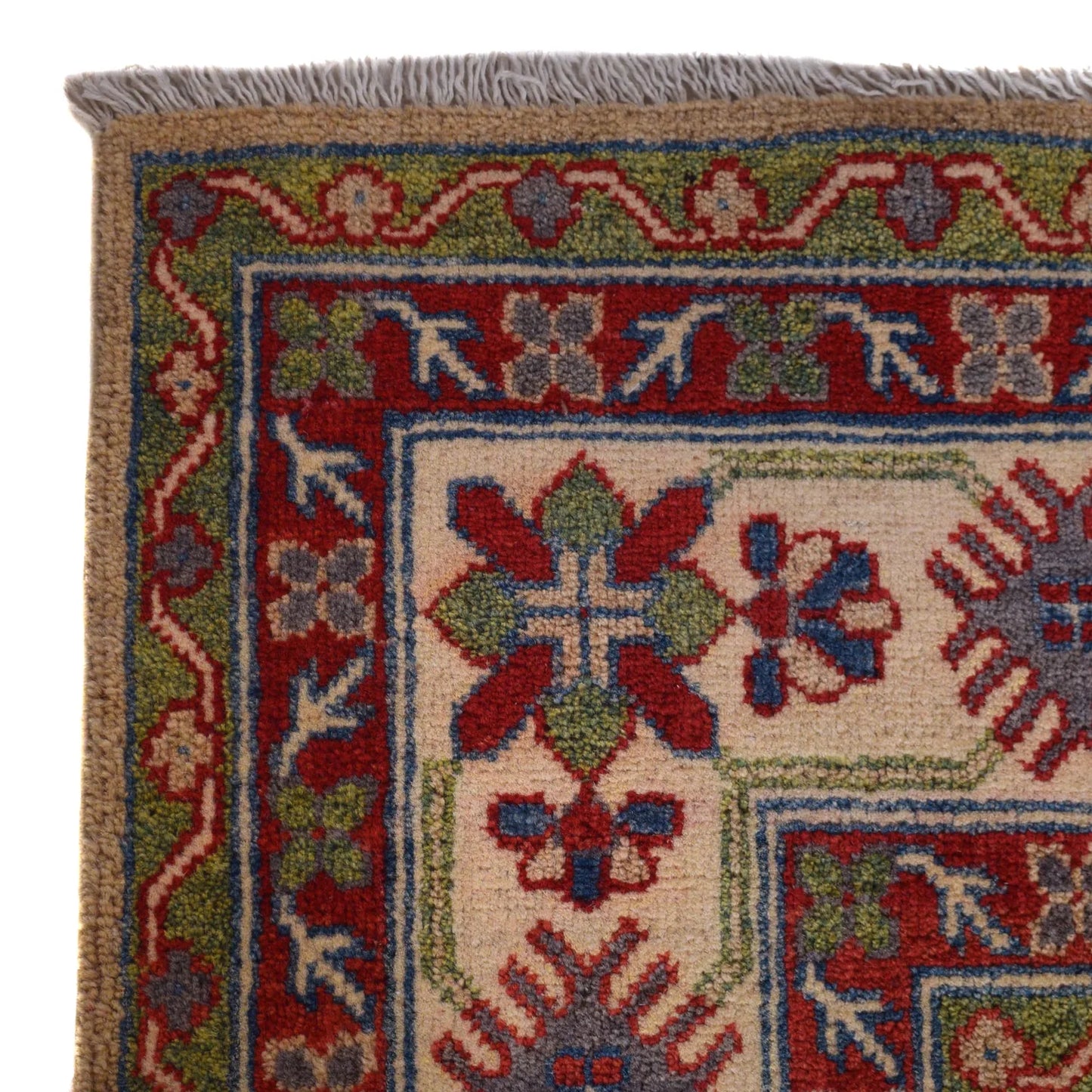 Ivory  Oriental Kazak Afghan Hand-knotted Rug (KK-216)