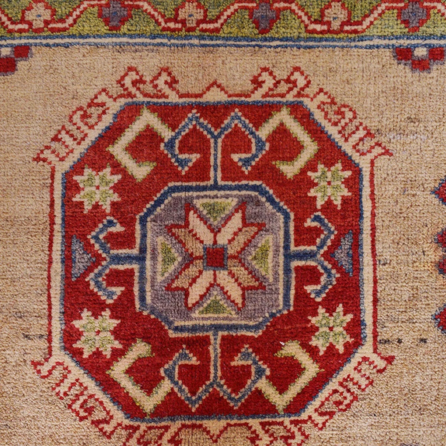 Ivory  Oriental Kazak Afghan Hand-knotted Rug (KK-216)