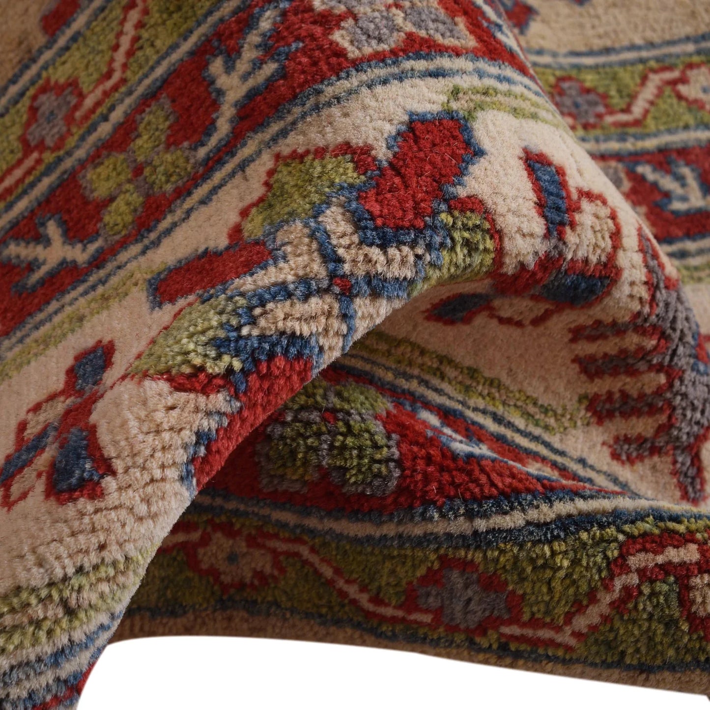 Ivory  Oriental Kazak Afghan Hand-knotted Rug (KK-216)