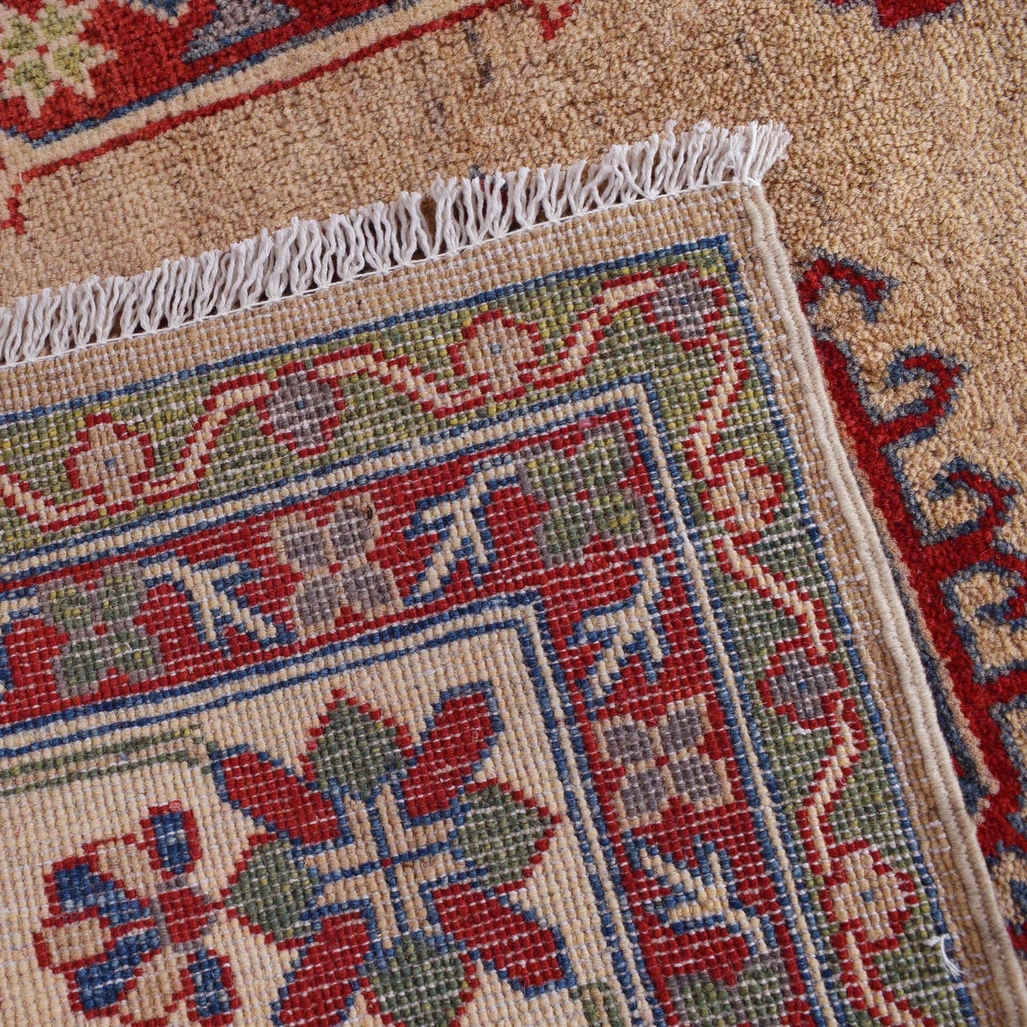 Ivory  Oriental Kazak Afghan Hand-knotted Rug (KK-216)