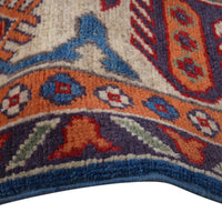 Blue Oriental Kazak Afghan Hand-knotted Rug (KK-217)