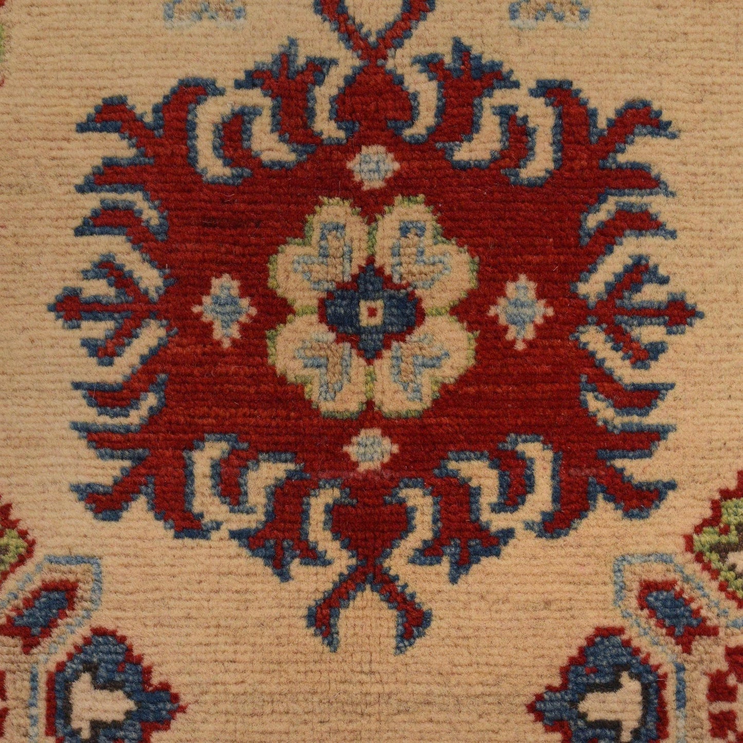 Ivory Oriental Kazak Afghan Hand-knotted Rug (KK-218)