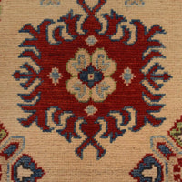 Ivory Oriental Kazak Afghan Hand-knotted Rug (KK-218)