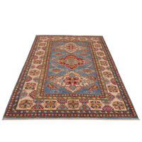 Blue Oriental Kazak Afghan Hand-knotted Rug (KK-219)