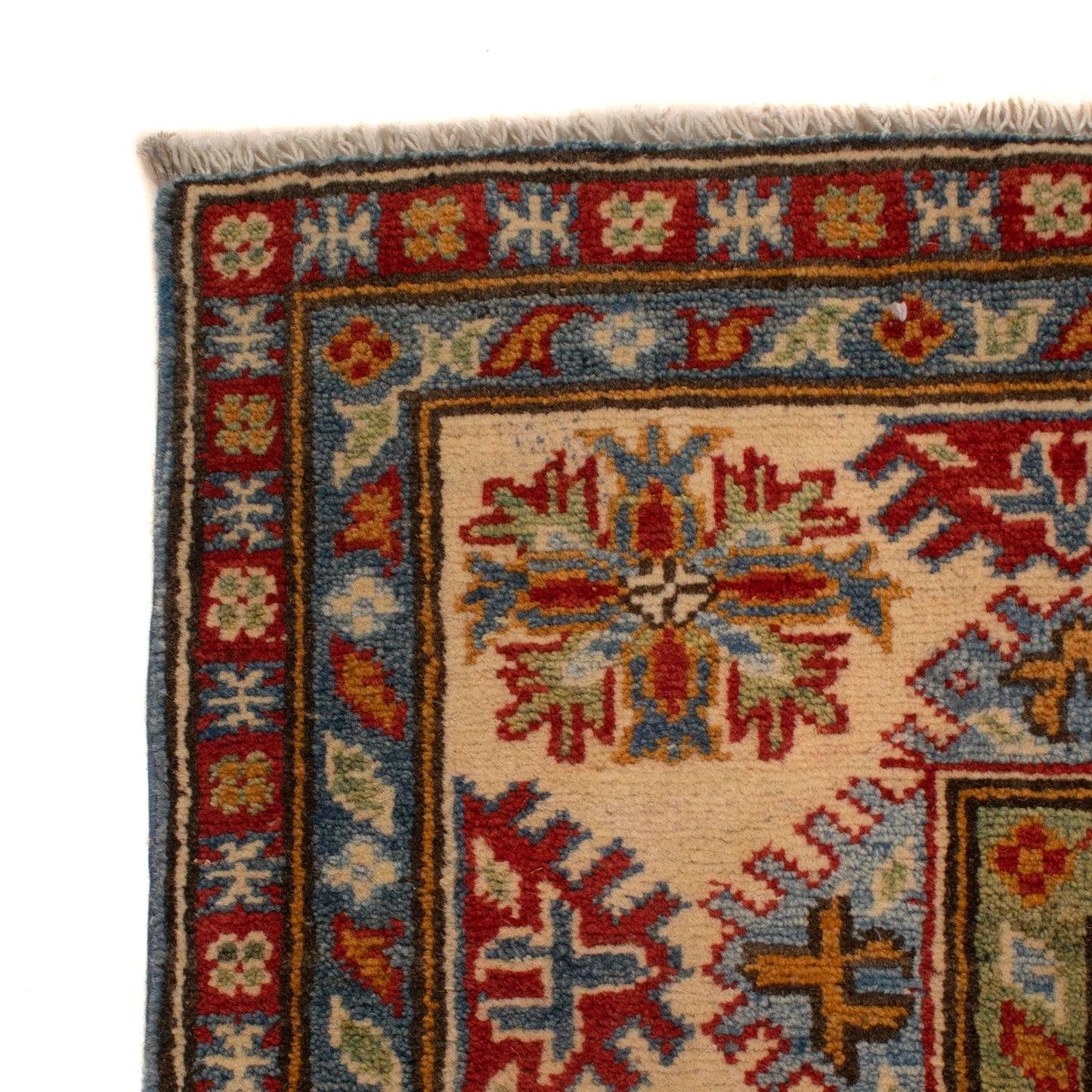 Blue Oriental Kazak Afghan Hand-knotted Rug (KK-219)