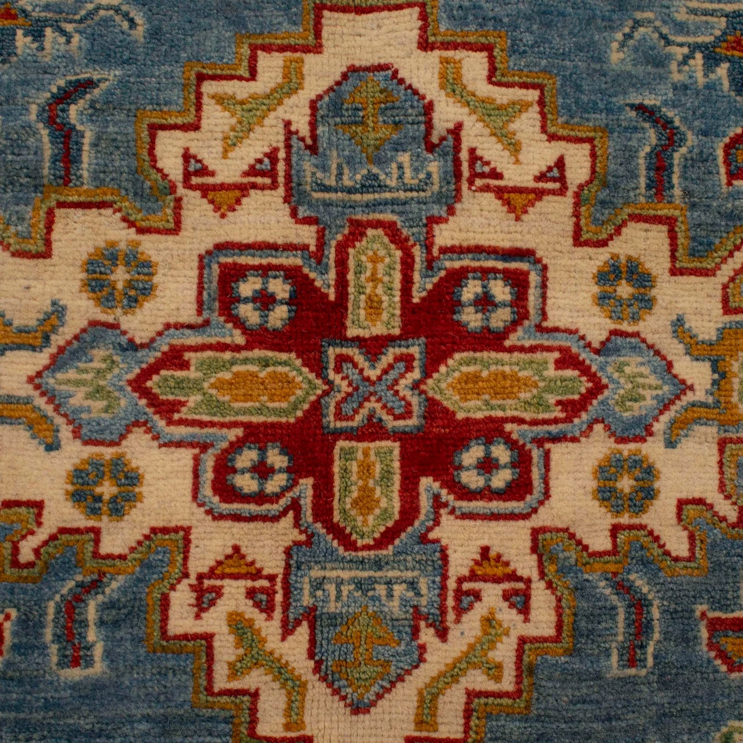 Blue Oriental Kazak Afghan Hand-knotted Rug (KK-219)