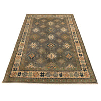 Grey Oriental Kazak Afghan Hand-knotted Rug (KK-222)